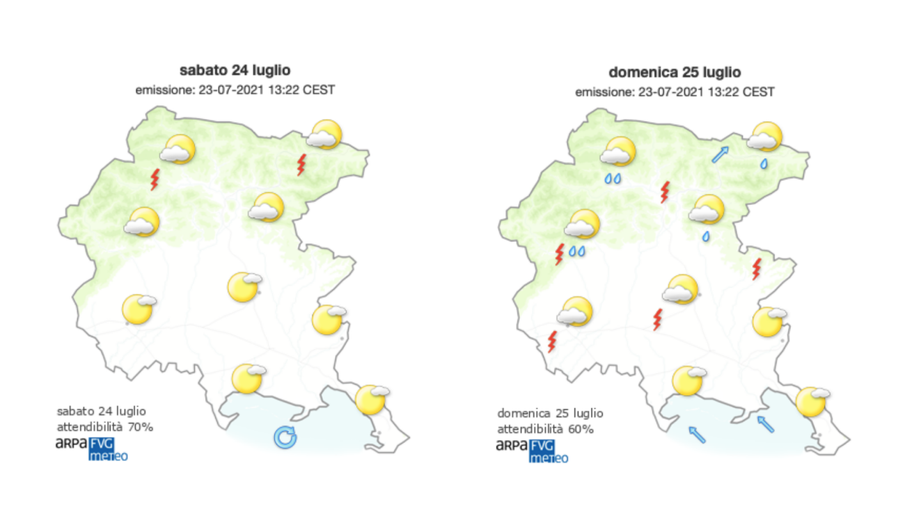 Copertina per Weekend di sole e tanto caldo sul Goriziano, da lunedì è attesa pioggia
